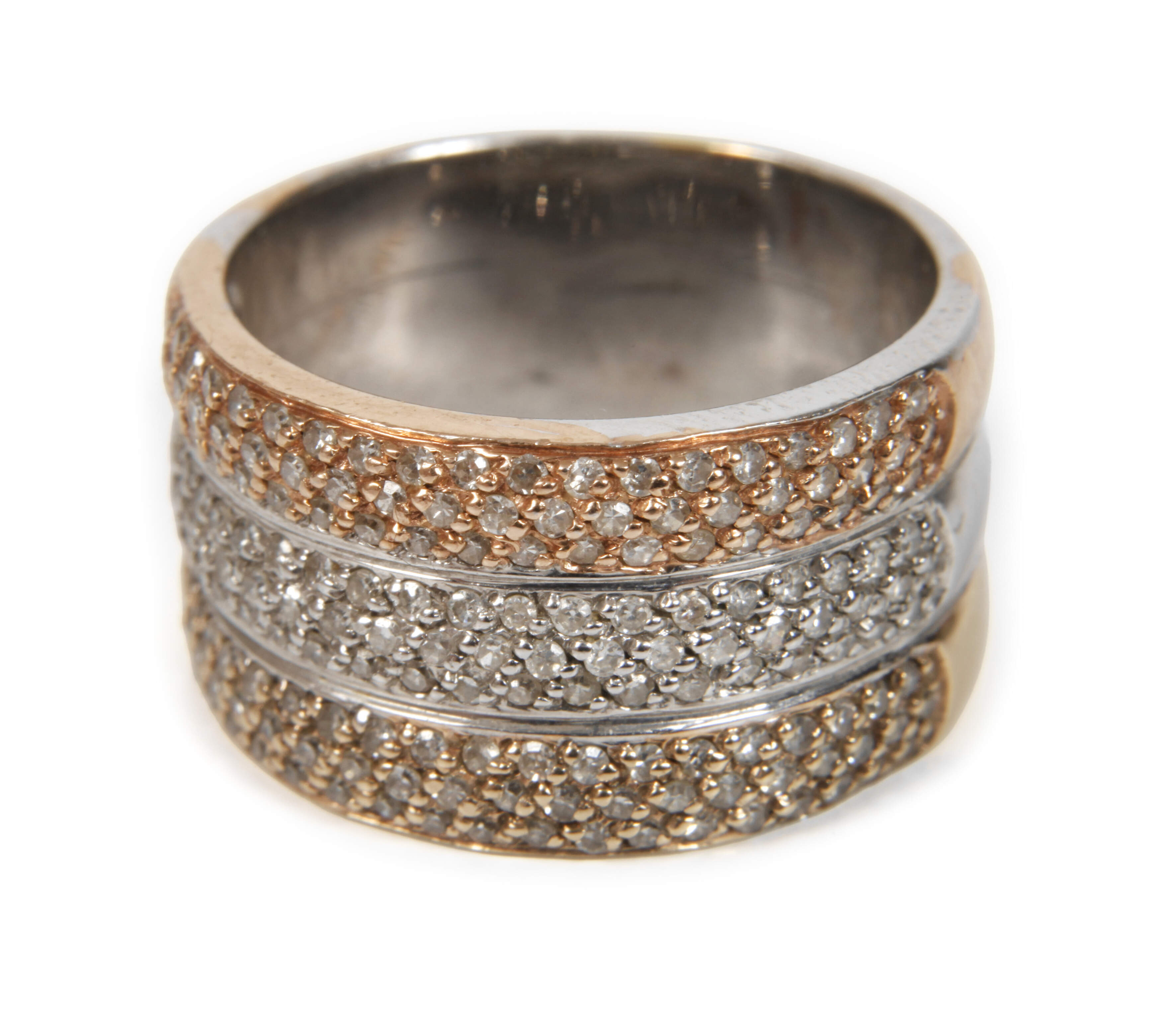 Bandring Bicolor mit Diamantbesatz