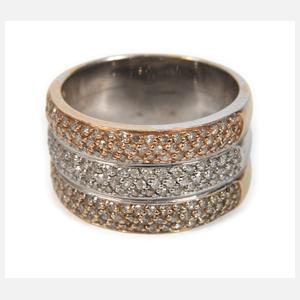 Bandring Bicolor mit Diamantbesatz
