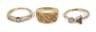 Drei Damenringe mit Brillantbesatz