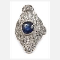 Damenring mit Diamanten und Saphir Art déco111