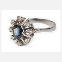 Damenring mit Saphir und Diamanten111