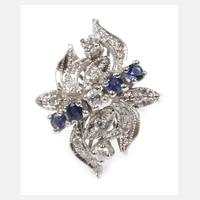 Damenring mit Brillanten und Saphiren111