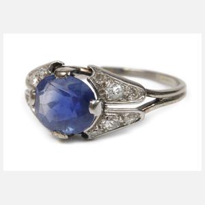 Damenring mit facettiertem Saphir