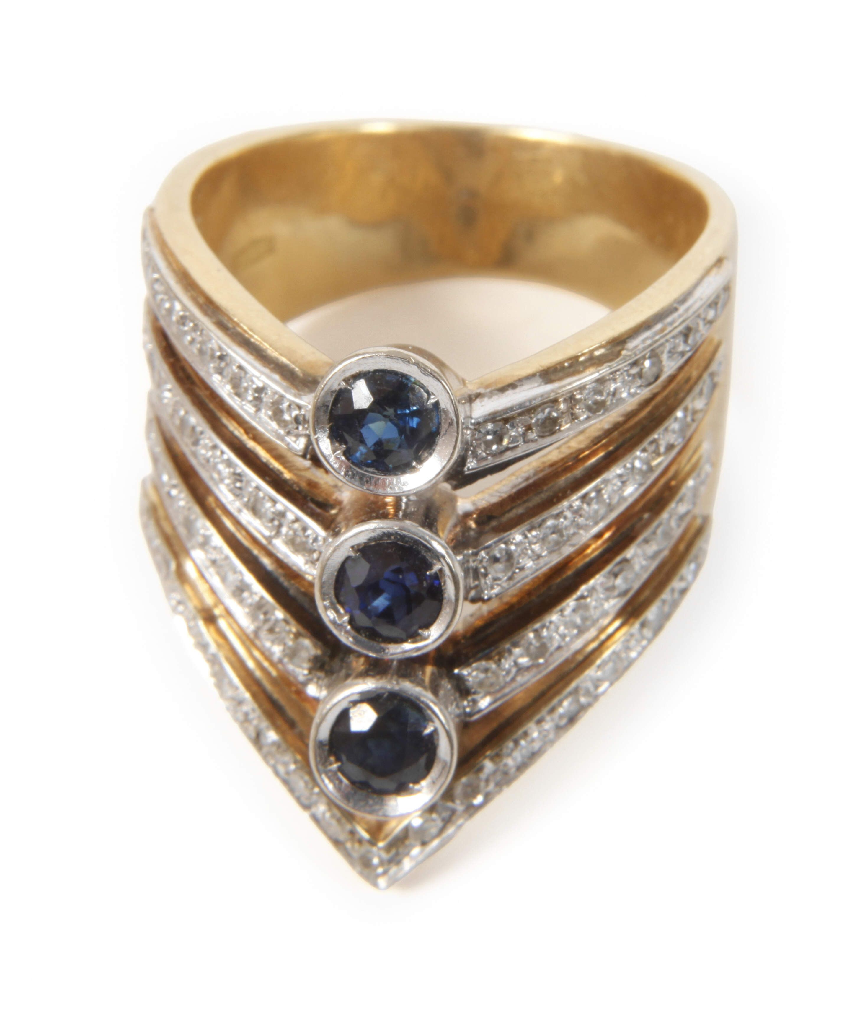 Damenring mit Saphiren und Diamanten