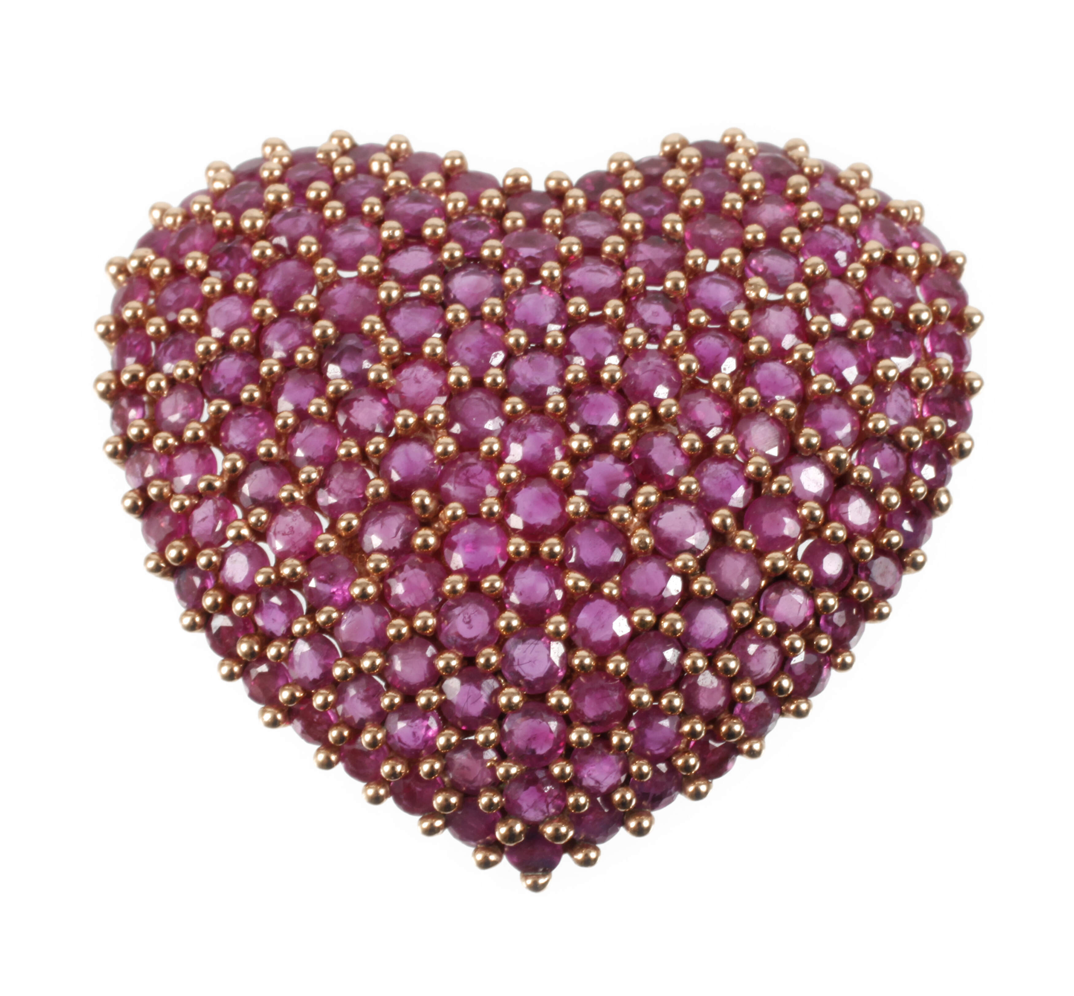 Herzanhänger mit Rubinen