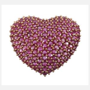 Herzanhänger mit Rubinen