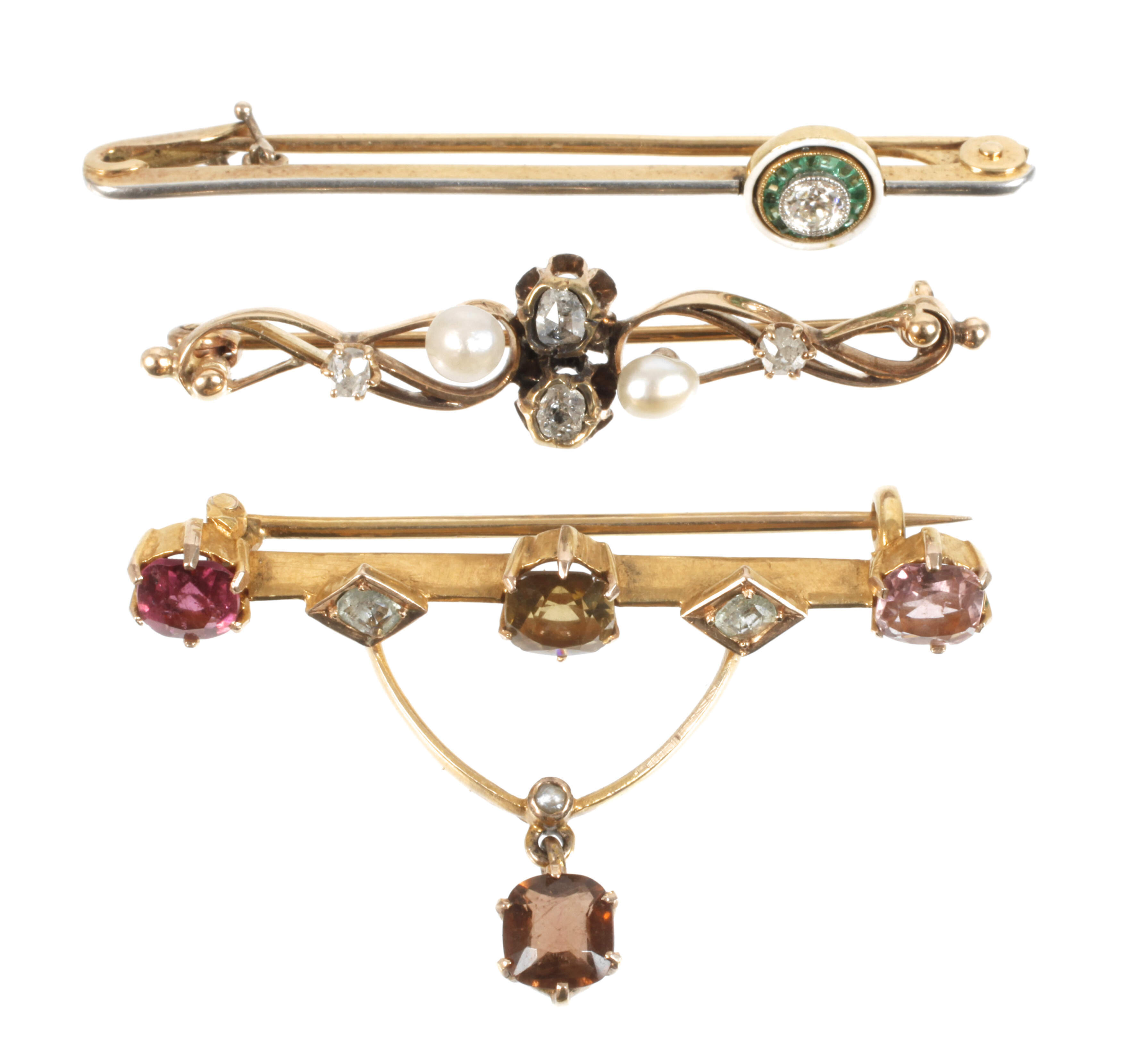 Konvolut Broschen mit Steinbesatz