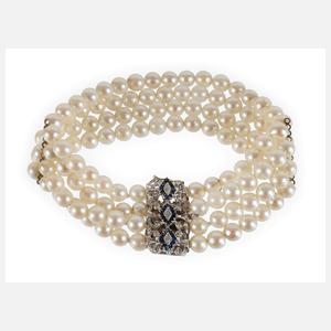 Vierreihiges Perlenarmband mit Schmuckschließe