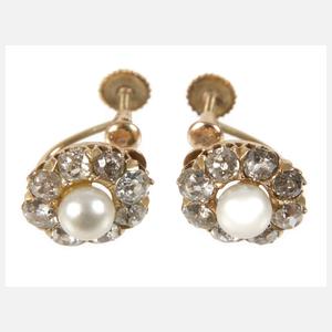 Ohrringe mit Perlen und Diamanten