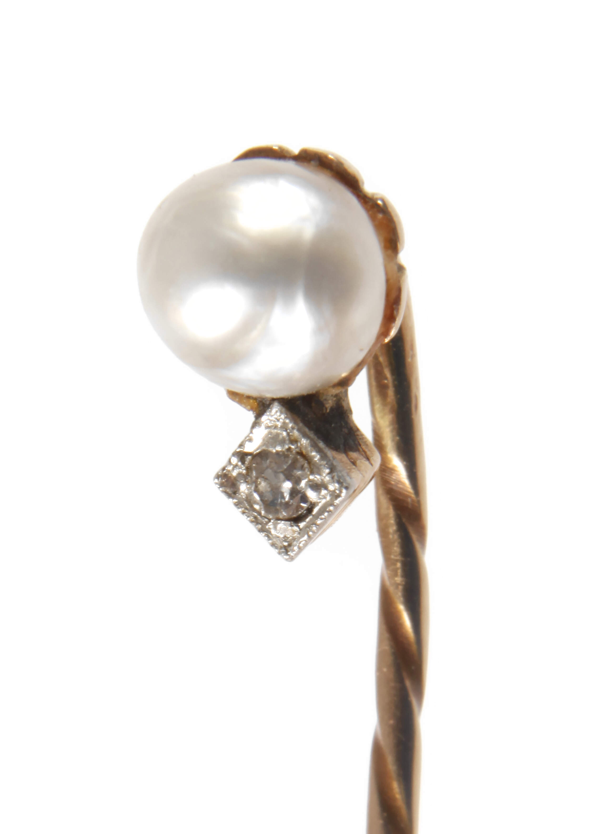 Reversnadel mit Perle und Diamant