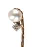 Reversnadel mit Perle und Diamant