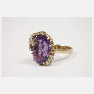 Damenring mit Amethyst und Brillanten