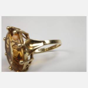 Damenring mit großem Citrin