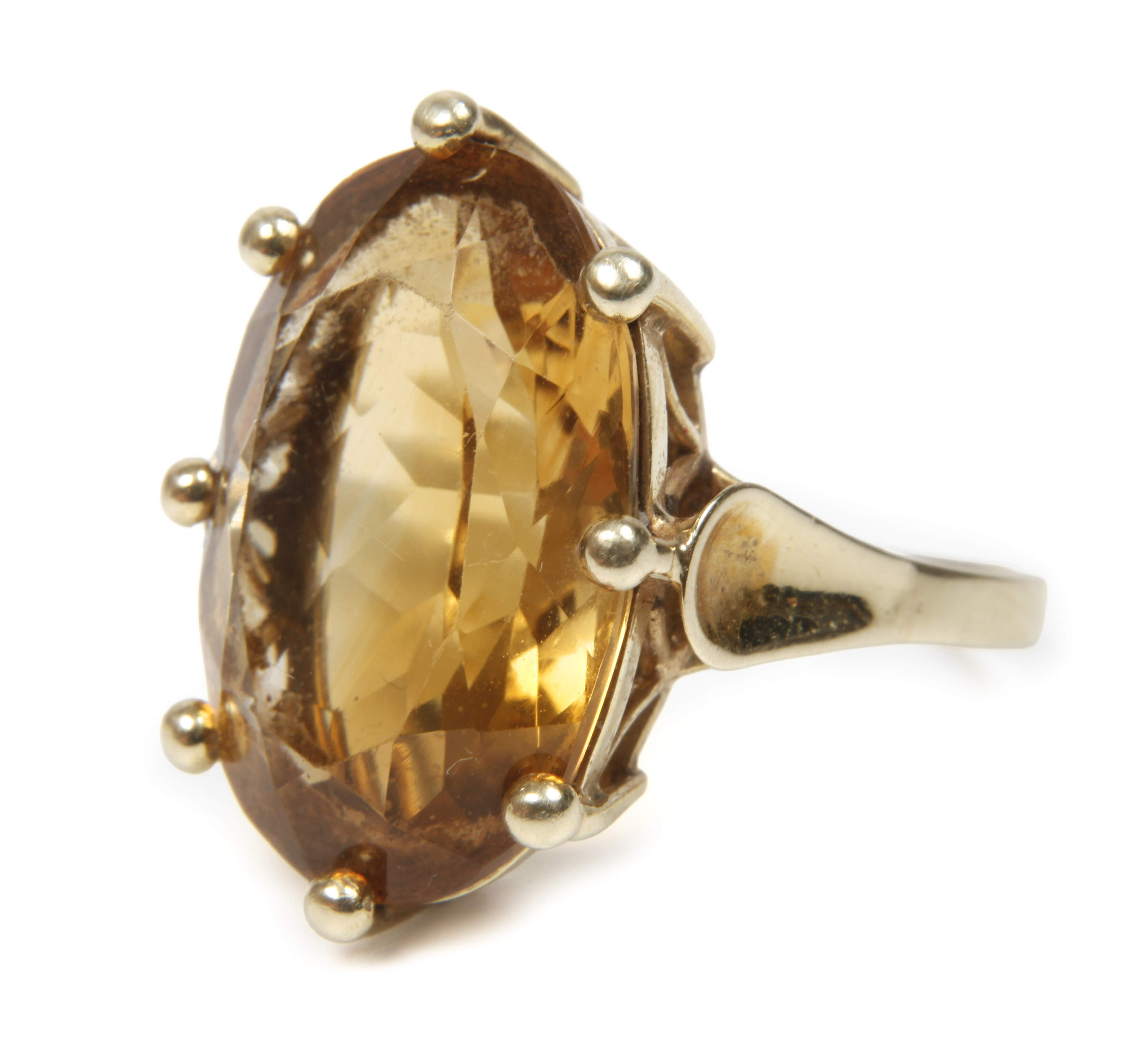 Damenring mit großem Citrin