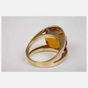 Moderner Damenring mit Citrin