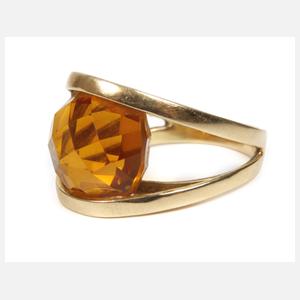 Moderner Damenring mit Citrin
