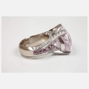 Prächtiger Damenring mit Kunzit und Brillanten