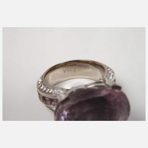 Prächtiger Damenring mit Kunzit und Brillanten