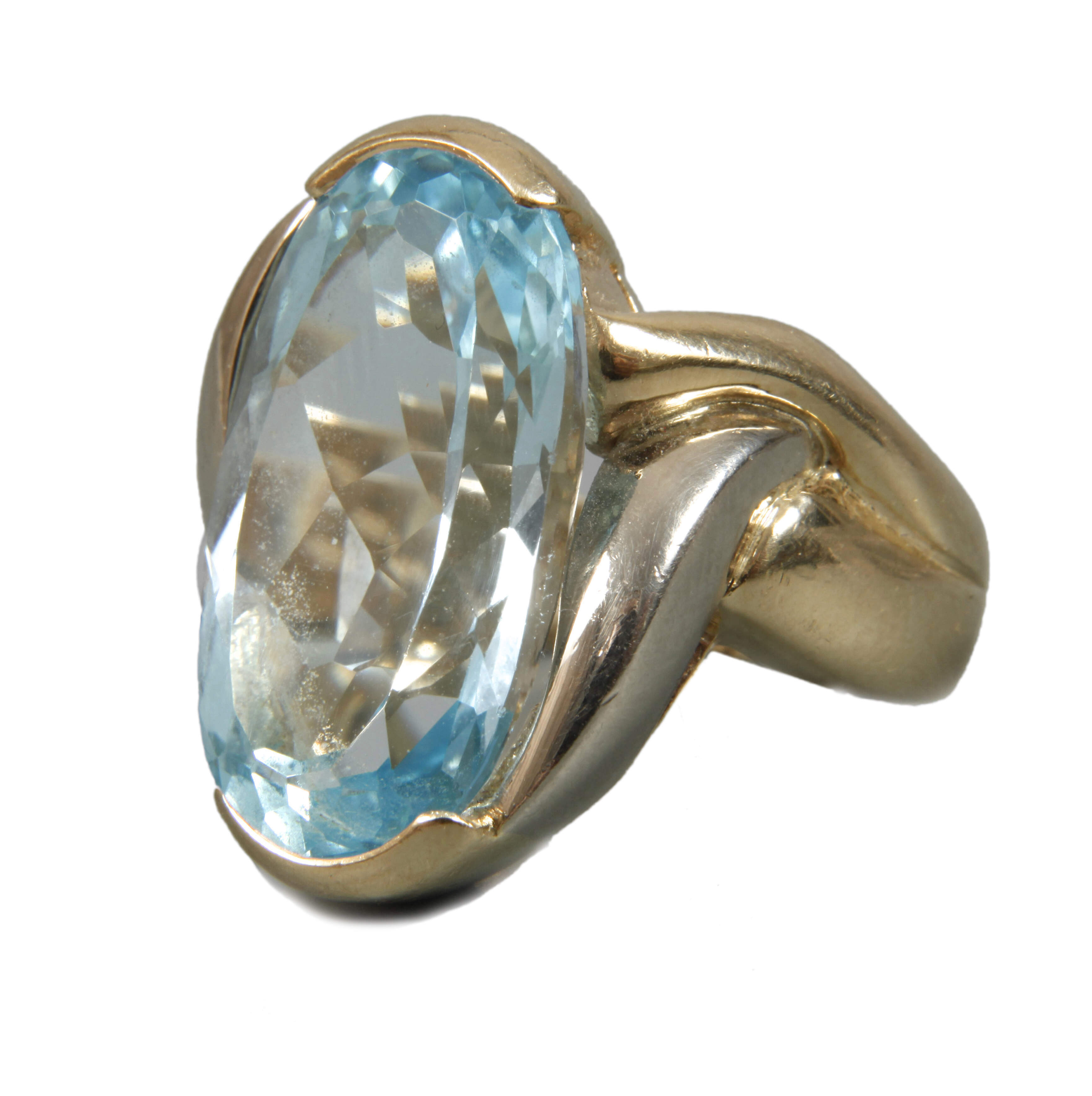 Damenring mit großem Blautopas