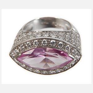 Prächtiger Ring mit Brillanten und Spinell