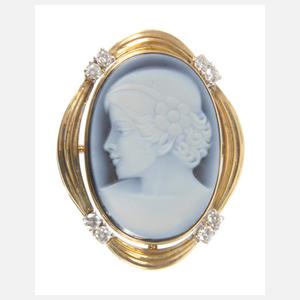 Anhänger mit Achatkamee und Brillanten