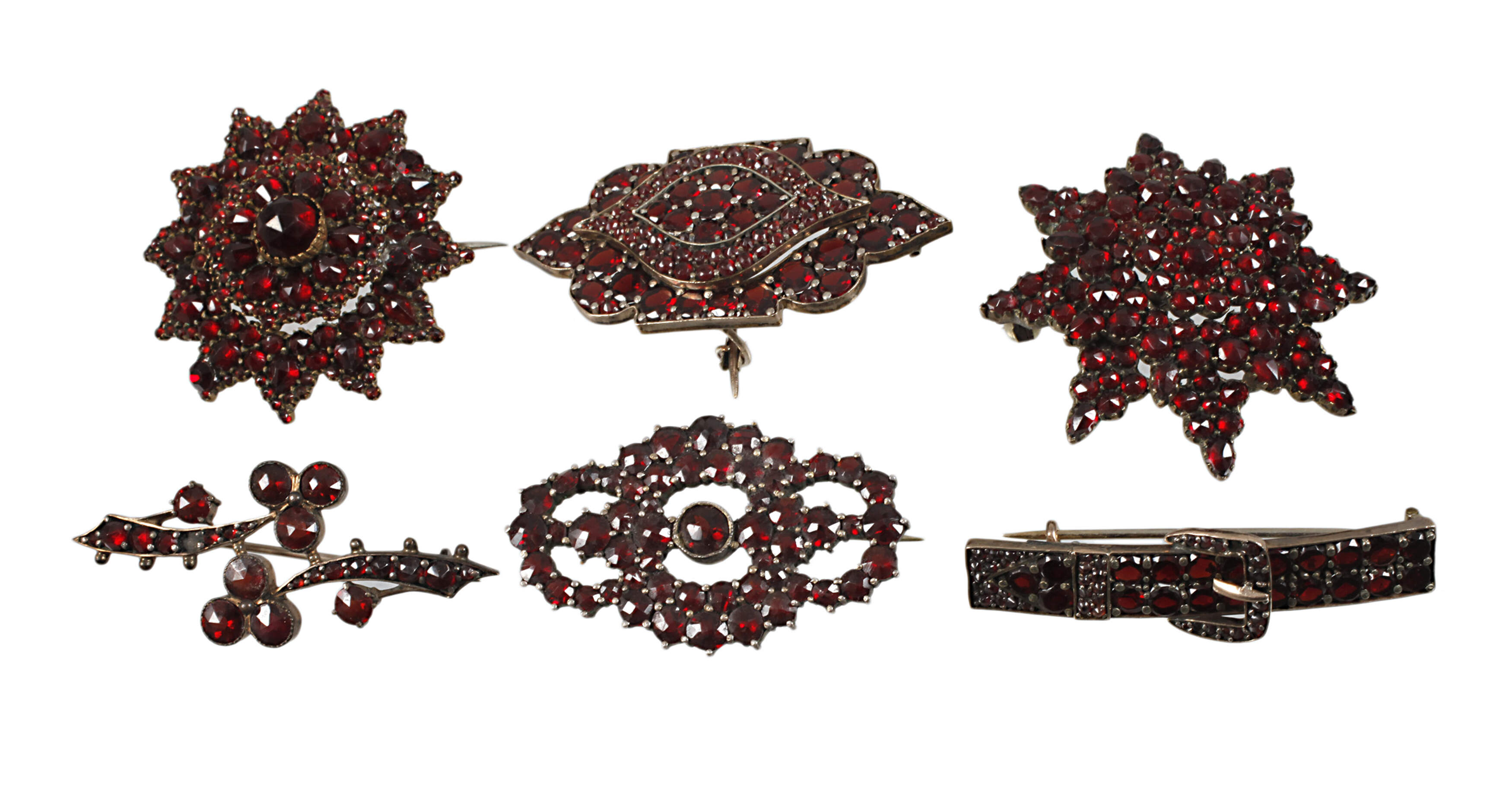 Konvolut Granatbroschen