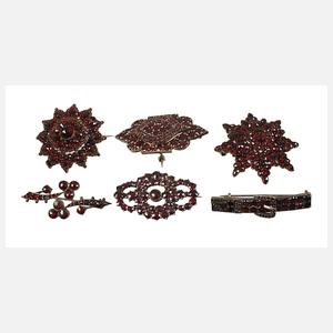 Konvolut Granatbroschen