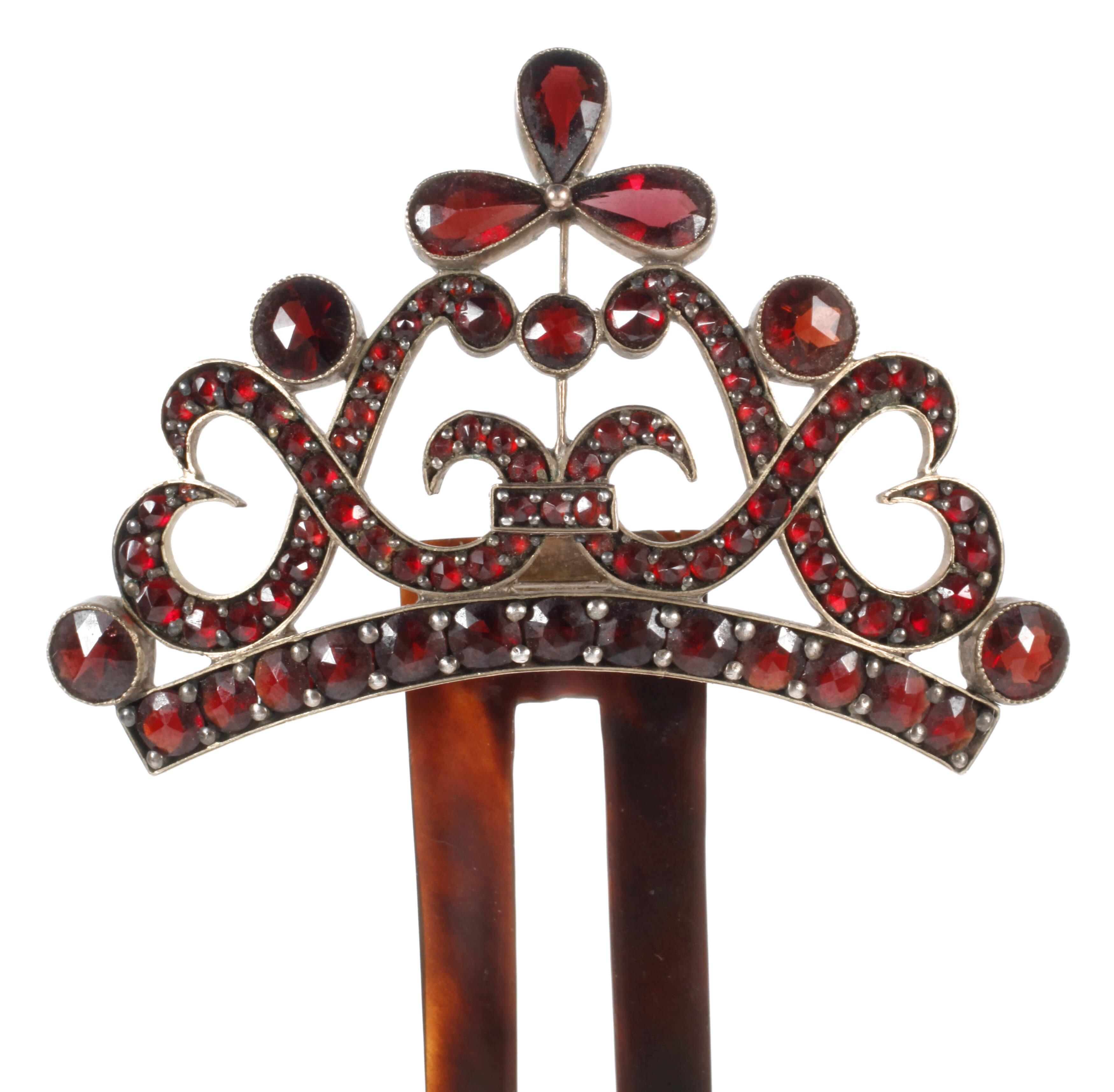 Prächtige Haarnadel mit Granatbesatz