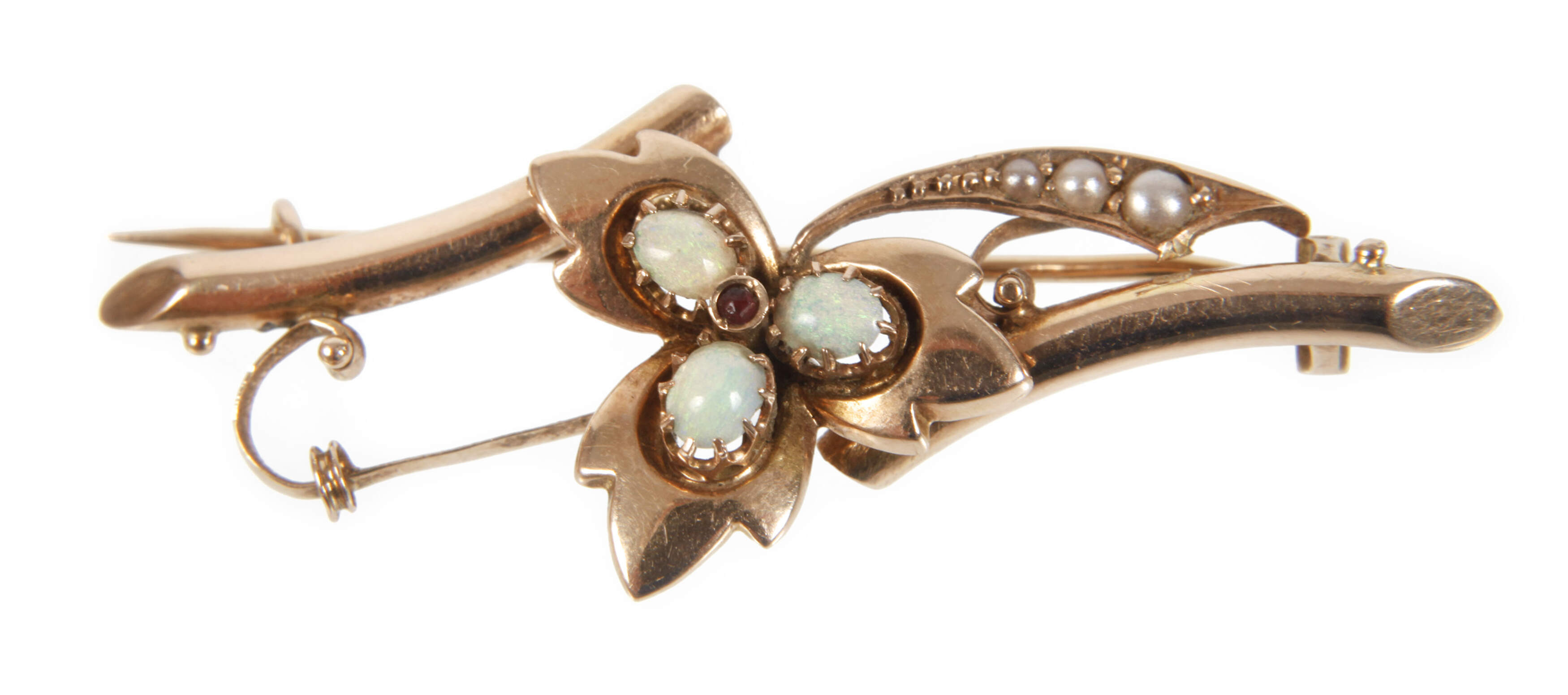 Jugendstilbrosche mit Opalen