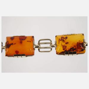 Goldarmband mit Bernsteinen