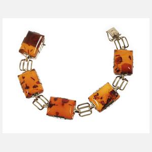 Goldarmband mit Bernsteinen