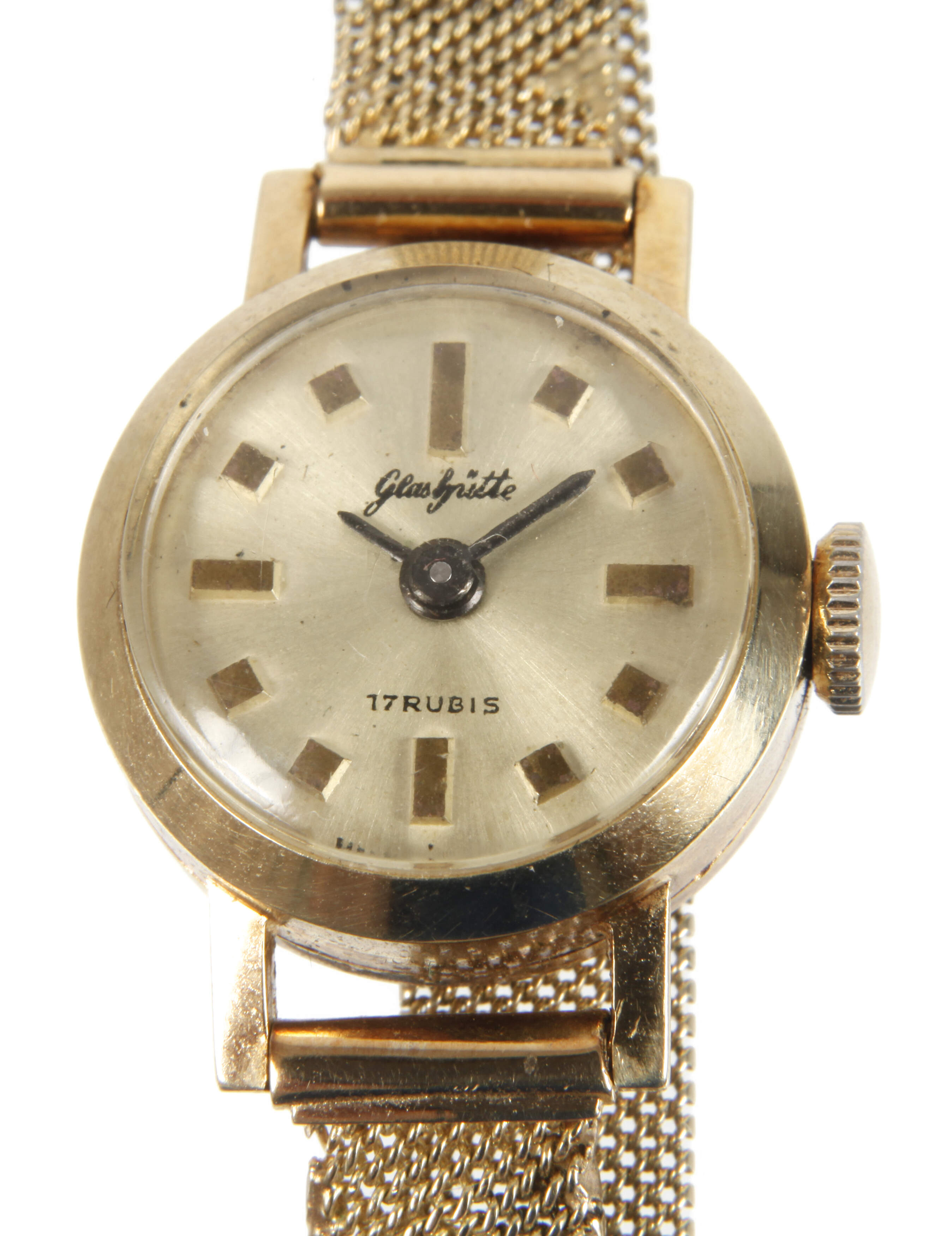 Glashütte, Damenarmbanduhr in Gold