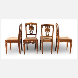 Satz von vier klassizistischen Stühlen