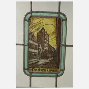 Paar Bleiglasfenster