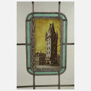 Paar Bleiglasfenster