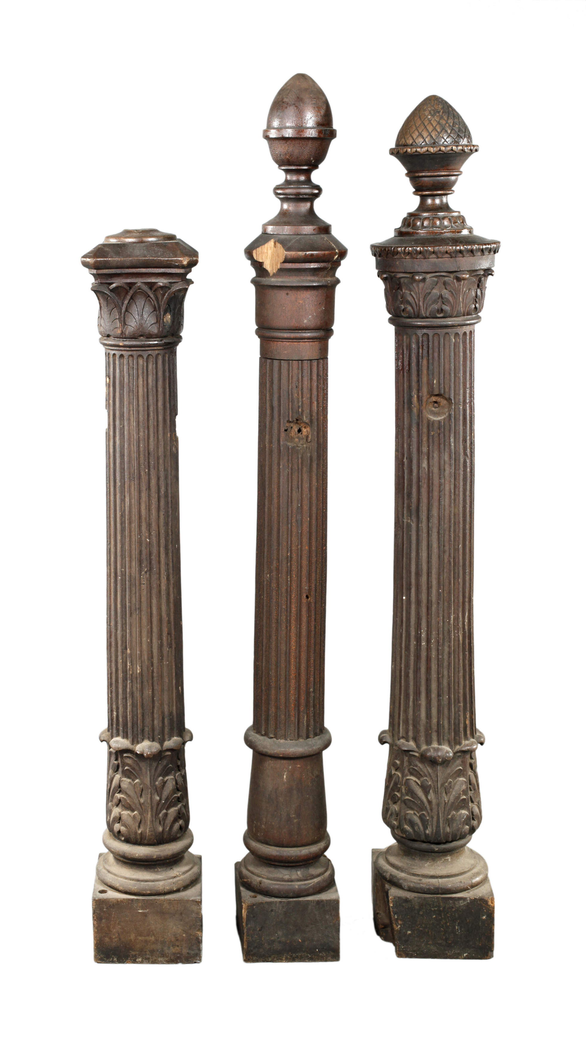 Drei Geländersäulen