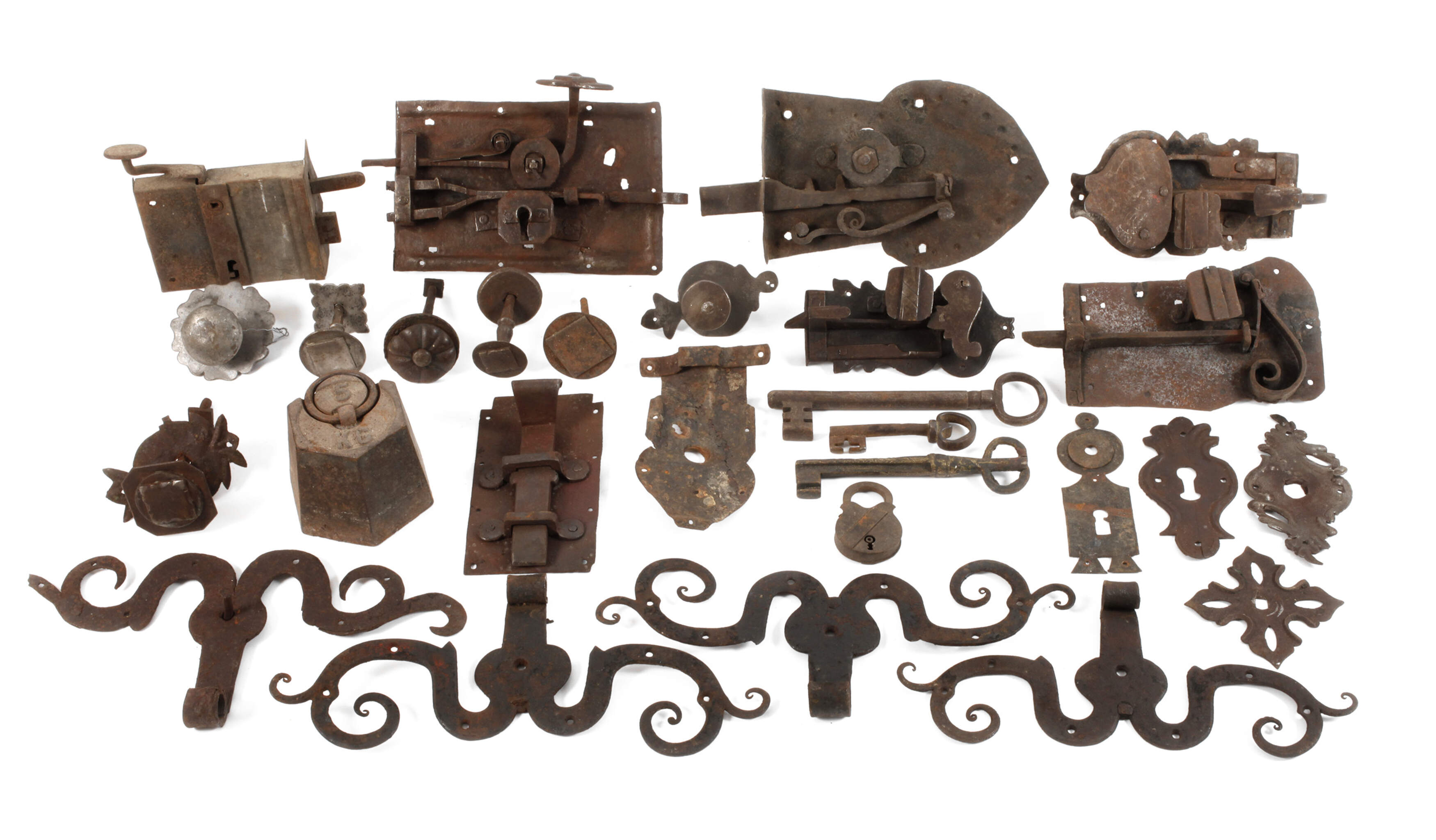 Konvolut Schlösser, Schlüssel und Beschläge