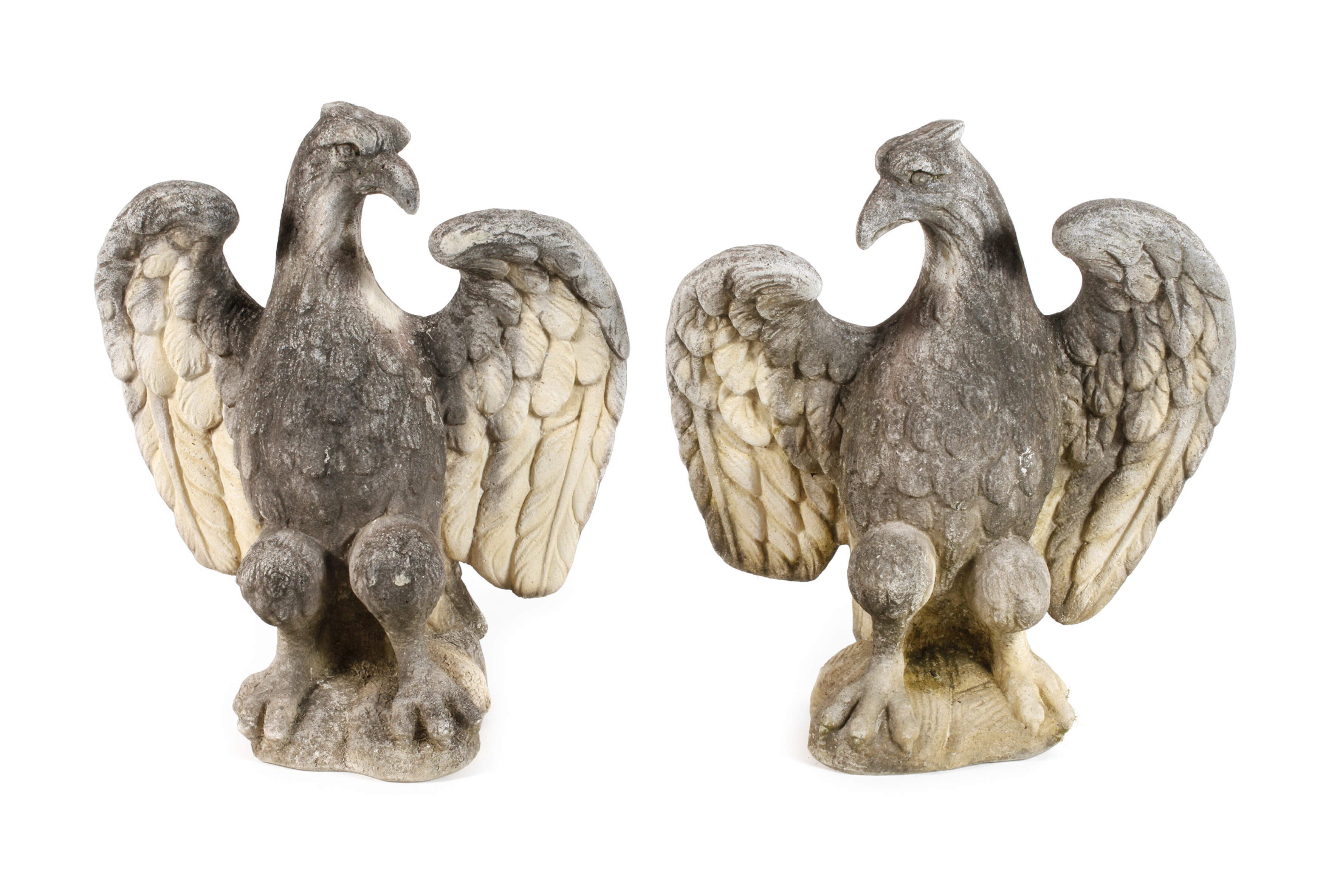 Paar Gartenfiguren Steinadler