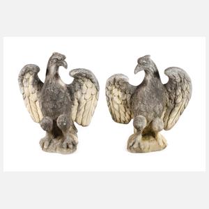 Paar Gartenfiguren Steinadler