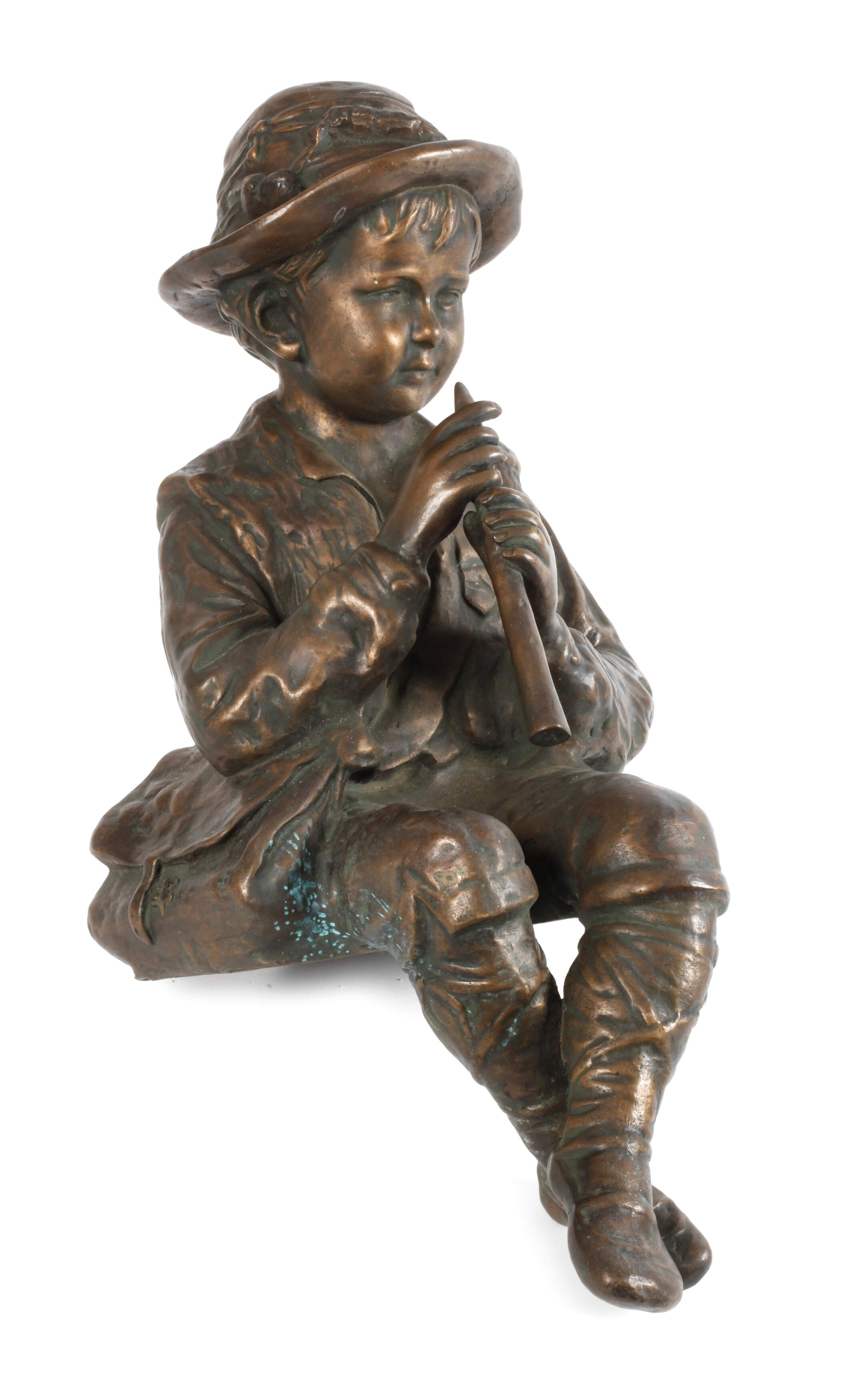 Gartenbronze Flötenspieler