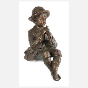 Gartenbronze Flötenspieler