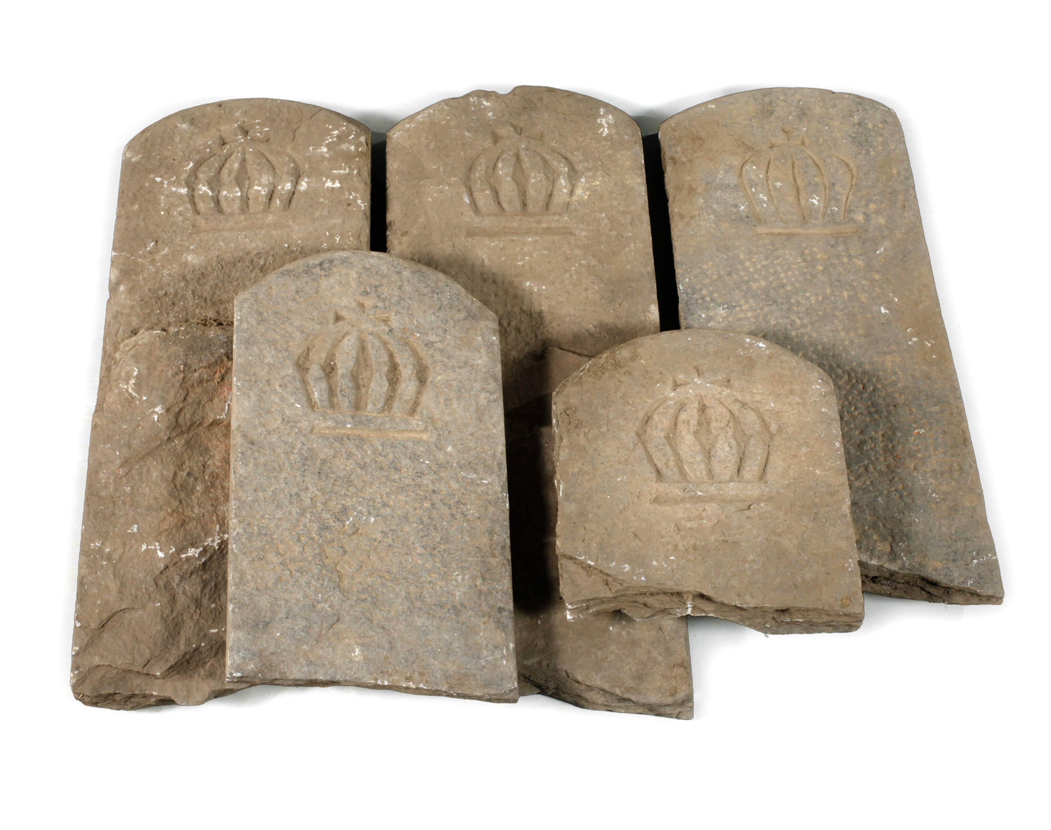 Fünf sächsische Grenzsteine