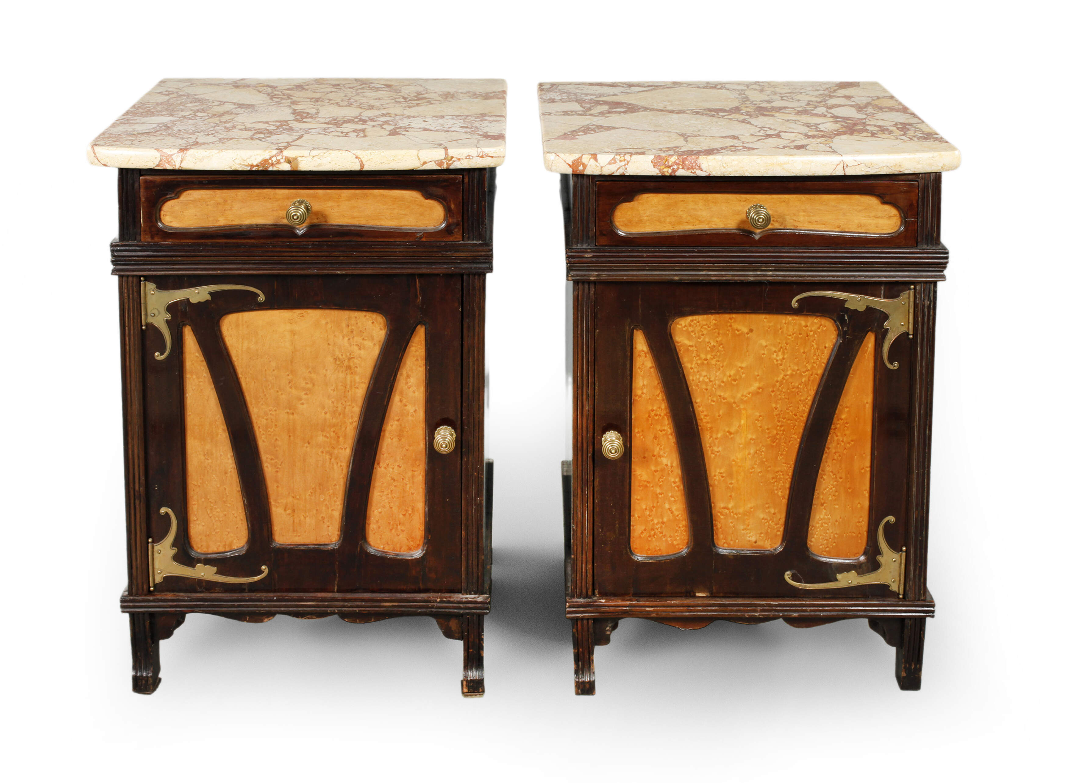 Jugendstil Paar Nachtkästchen