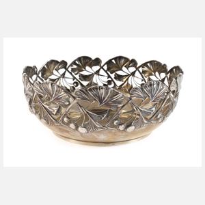 Silber Durchbruchschale Ginkgodekor