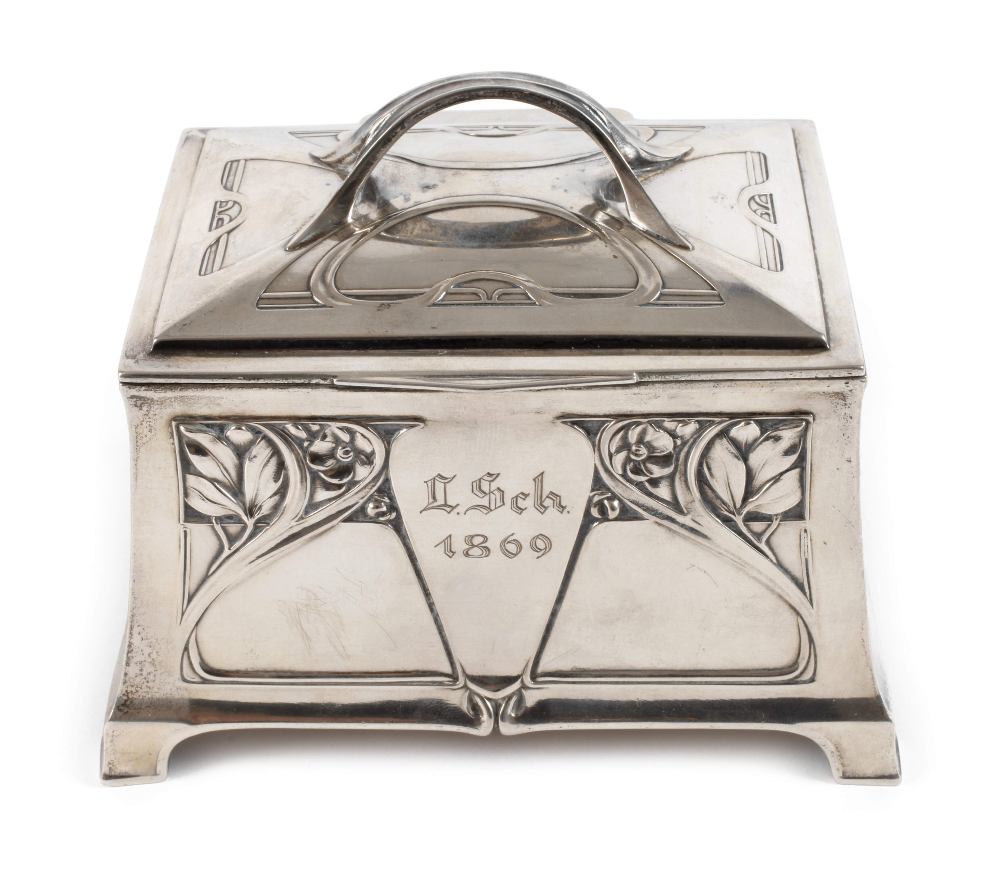 Kleine Silberschatulle Jugendstil