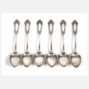 Sechs Mokkalöffel Jugendstil