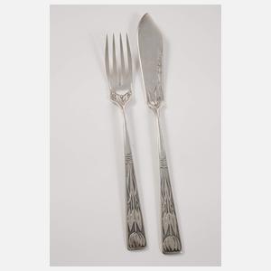 Silber Fischbesteck Floraldekor