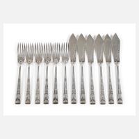 Silber Fischbesteck Floraldekor111
