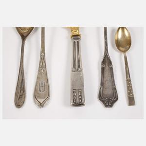 Konvolut Silberbesteckteile Jugendstil