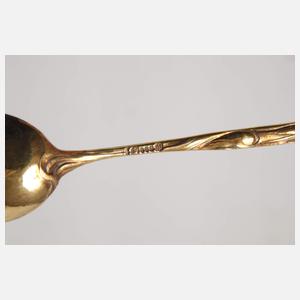 Silber zwölf Mokkalöffel Irisblütendekor